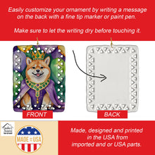 Load image into Gallery viewer, Shiba Inu King of Mardi Gras Porcelain Ornament