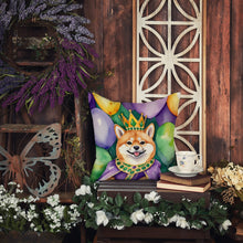 Load image into Gallery viewer, Shiba Inu King of Mardi Gras Throw Pillow