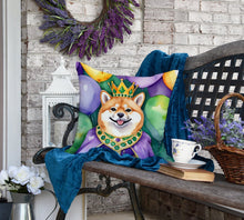 Load image into Gallery viewer, Shiba Inu King of Mardi Gras Throw Pillow