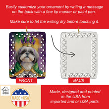 Load image into Gallery viewer, Shih Tzu King of Mardi Gras Porcelain Ornament