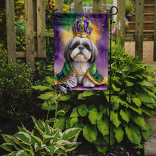 Load image into Gallery viewer, Shih Tzu King of Mardi Gras Garden Flag - Vibrant Dog-Themed Yard Decor by Caroline's Treasures