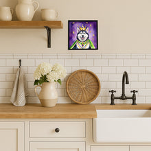 Load image into Gallery viewer, Siberian Husky King of Mardi Gras Framed Metal Print