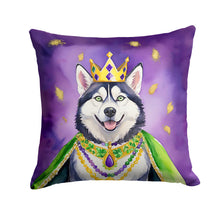 Load image into Gallery viewer, Siberian Husky King of Mardi Gras Throw Pillow - 14x14 Decorative Pillow – Art for Your Home &amp; Patio
