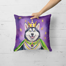 Load image into Gallery viewer, Siberian Husky King of Mardi Gras Throw Pillow