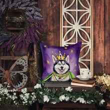 Load image into Gallery viewer, Siberian Husky King of Mardi Gras Throw Pillow