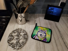 Load image into Gallery viewer, Siberian Husky King of Mardi Gras Pot Holders - Set of 2 Decorative Kitchen Helpers | Made in the USA