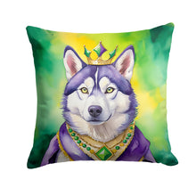 Load image into Gallery viewer, Siberian Husky King of Mardi Gras Throw Pillow