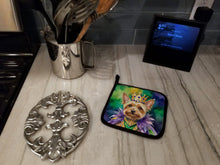Load image into Gallery viewer, Silky Terrier King of Mardi Gras Pot Holders - Set of 2 Decorative Kitchen Helpers | Made in the USA