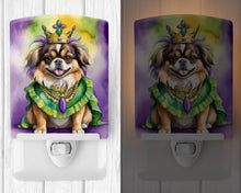 Load image into Gallery viewer, Tibetan Spaniel King of Mardi Gras Ceramic Night Light