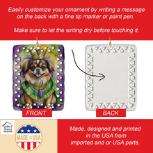 Load image into Gallery viewer, Tibetan Spaniel King of Mardi Gras Porcelain Ornament