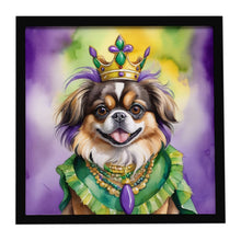 Load image into Gallery viewer, Tibetan Spaniel King of Mardi Gras Framed Metal Print