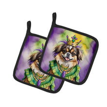 Load image into Gallery viewer, Tibetan Spaniel King of Mardi Gras Pot Holders - Set of 2 Decorative Kitchen Helpers | Made in the USA