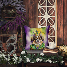 Load image into Gallery viewer, Tibetan Spaniel King of Mardi Gras Throw Pillow - 14x14 Decorative Pillow – Art for Your Home &amp; Patio