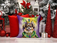 Load image into Gallery viewer, Tibetan Spaniel King of Mardi Gras Throw Pillow