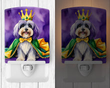 Load image into Gallery viewer, Tibetan Terrier King of Mardi Gras Ceramic Night Light