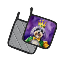 Load image into Gallery viewer, Tibetan Terrier King of Mardi Gras Pot Holders - Set of 2 Decorative Kitchen Helpers | Made in the USA