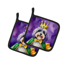 Load image into Gallery viewer, Tibetan Terrier King of Mardi Gras Pot Holders - Set of 2 Decorative Kitchen Helpers | Made in the USA