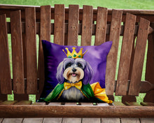 Load image into Gallery viewer, Tibetan Terrier King of Mardi Gras Throw Pillow - 14x14 Decorative Pillow – Art for Your Home &amp; Patio
