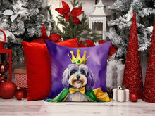 Load image into Gallery viewer, Tibetan Terrier King of Mardi Gras Throw Pillow - 14x14 Decorative Pillow – Art for Your Home &amp; Patio