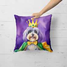 Load image into Gallery viewer, Tibetan Terrier King of Mardi Gras Throw Pillow