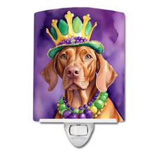 Load image into Gallery viewer, Vizsla King of Mardi Gras Ceramic Night Light