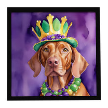 Load image into Gallery viewer, Vizsla King of Mardi Gras Framed Metal Print