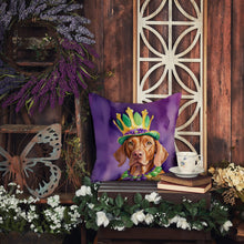 Load image into Gallery viewer, Vizsla King of Mardi Gras Throw Pillow - 14x14 Decorative Pillow – Art for Your Home &amp; Patio