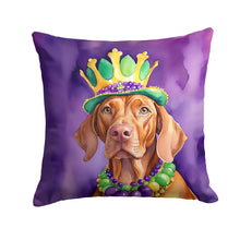 Load image into Gallery viewer, Vizsla King of Mardi Gras Throw Pillow - 14x14 Decorative Pillow – Art for Your Home &amp; Patio