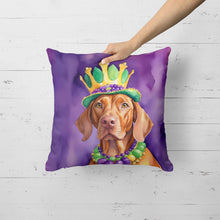 Load image into Gallery viewer, Vizsla King of Mardi Gras Throw Pillow