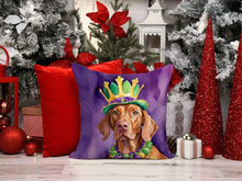 Load image into Gallery viewer, Vizsla King of Mardi Gras Throw Pillow