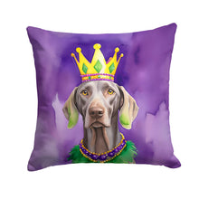 Load image into Gallery viewer, Weimaraner King of Mardi Gras Throw Pillow - 14x14 Decorative Pillow – Art for Your Home &amp; Patio
