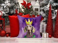 Load image into Gallery viewer, Weimaraner King of Mardi Gras Throw Pillow