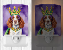 Load image into Gallery viewer, Welsh Springer Spaniel King of Mardi Gras Ceramic Night Light