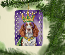 Load image into Gallery viewer, Welsh Springer Spaniel King of Mardi Gras Porcelain Ornament
