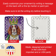 Load image into Gallery viewer, Welsh Springer Spaniel King of Mardi Gras Porcelain Ornament