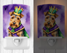 Load image into Gallery viewer, Welsh Terrier King of Mardi Gras Ceramic Night Light