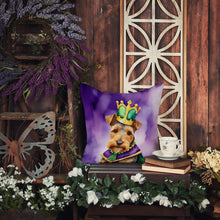 Load image into Gallery viewer, Welsh Terrier King of Mardi Gras Throw Pillow - 14x14 Decorative Pillow – Art for Your Home &amp; Patio