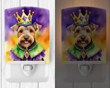 Load image into Gallery viewer, Welsh Terrier King of Mardi Gras Ceramic Night Light