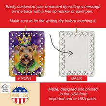 Load image into Gallery viewer, Welsh Terrier King of Mardi Gras Porcelain Ornament