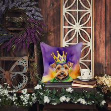 Load image into Gallery viewer, Welsh Terrier King of Mardi Gras Throw Pillow