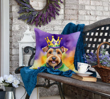 Load image into Gallery viewer, Welsh Terrier King of Mardi Gras Throw Pillow