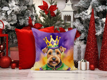 Load image into Gallery viewer, Welsh Terrier King of Mardi Gras Throw Pillow