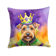 Load image into Gallery viewer, Welsh Terrier King of Mardi Gras Throw Pillow