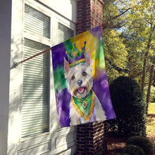 Load image into Gallery viewer, Westie King of Mardi Gras House Flag