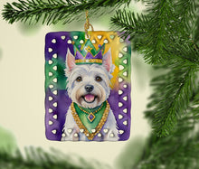 Load image into Gallery viewer, Westie King of Mardi Gras Porcelain Ornament