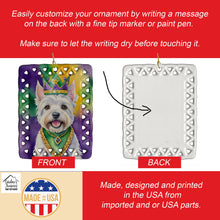 Load image into Gallery viewer, Westie King of Mardi Gras Porcelain Ornament