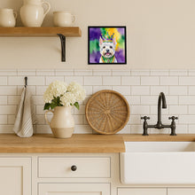 Load image into Gallery viewer, Westie King of Mardi Gras Framed Metal Print