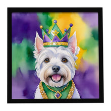 Load image into Gallery viewer, Westie King of Mardi Gras Framed Metal Print
