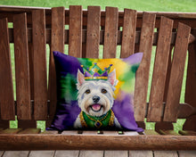 Load image into Gallery viewer, Westie King of Mardi Gras Throw Pillow - 14x14 Decorative Pillow – Art for Your Home &amp; Patio