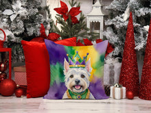 Load image into Gallery viewer, Westie King of Mardi Gras Throw Pillow - 14x14 Decorative Pillow – Art for Your Home &amp; Patio
